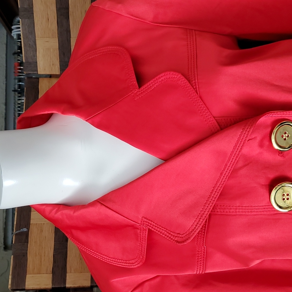 Chaus Red/gold hardware satin lined jacket - Picture 3 of 8